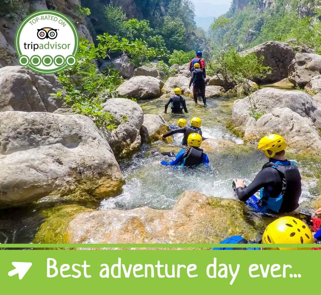 Canyoning tours as part of a family adventure holiday